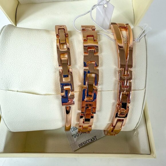 Anne Klein Rose Gold Rhinestones Watch and Matching Bracelets ATK3292LPST NIB - Picture 3 of 3